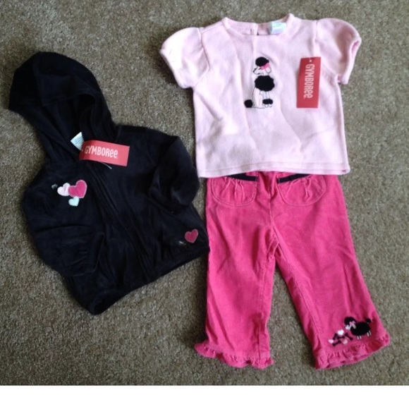 GYMBOREE TRES CHIC WHITE w// POODLE PRINTED TIGHTS 12 24 2 3 NWT